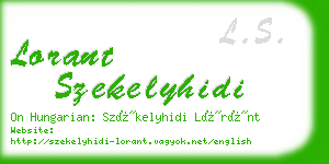 lorant szekelyhidi business card